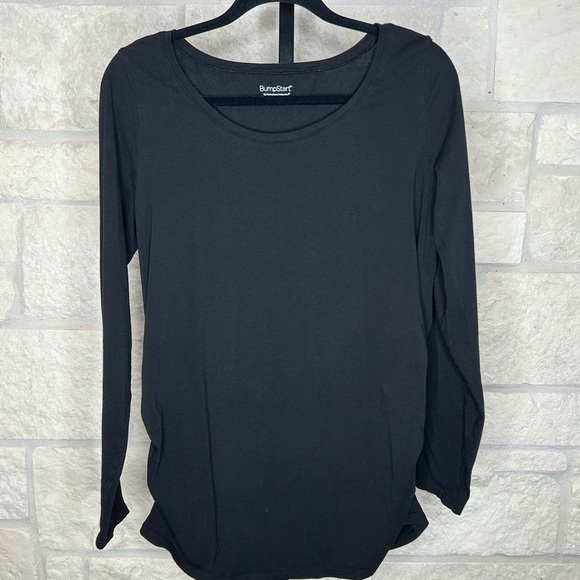 BumpStart Maternity Black Long Sleeve Tee Shirt Large - Picture 2 of 5
